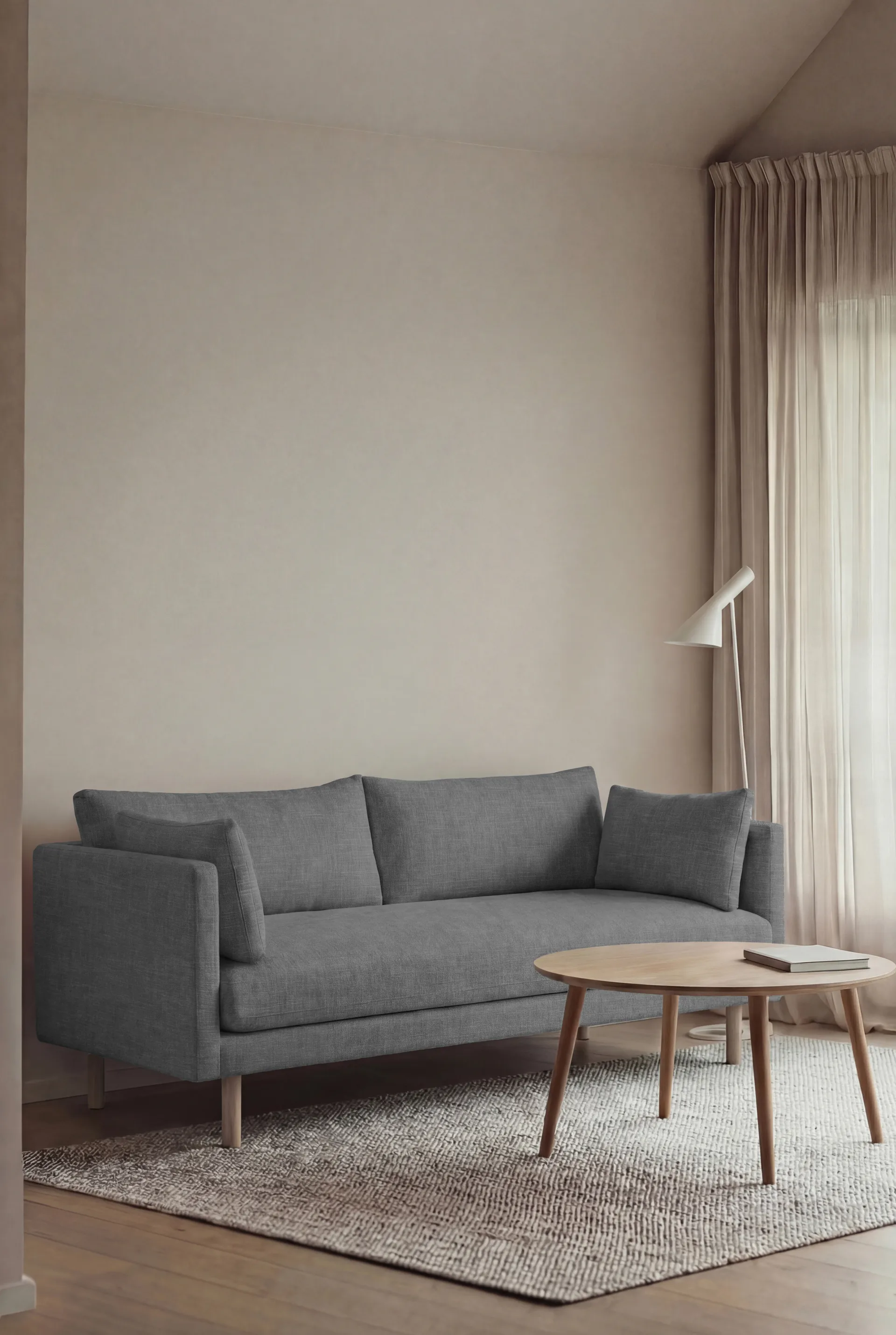 Linnevik sofa, Same Blue 6678-hvitoljet eik, 2-seters 1898