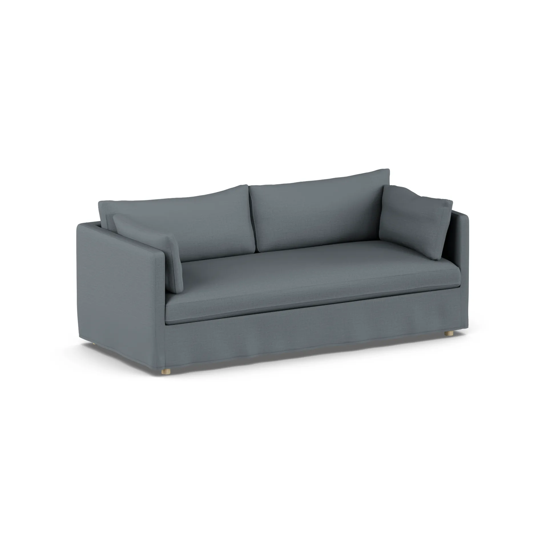 Linnevik sofa, Same Blue 6678-hvitoljet eik, 3-seters, med skjørt 1898