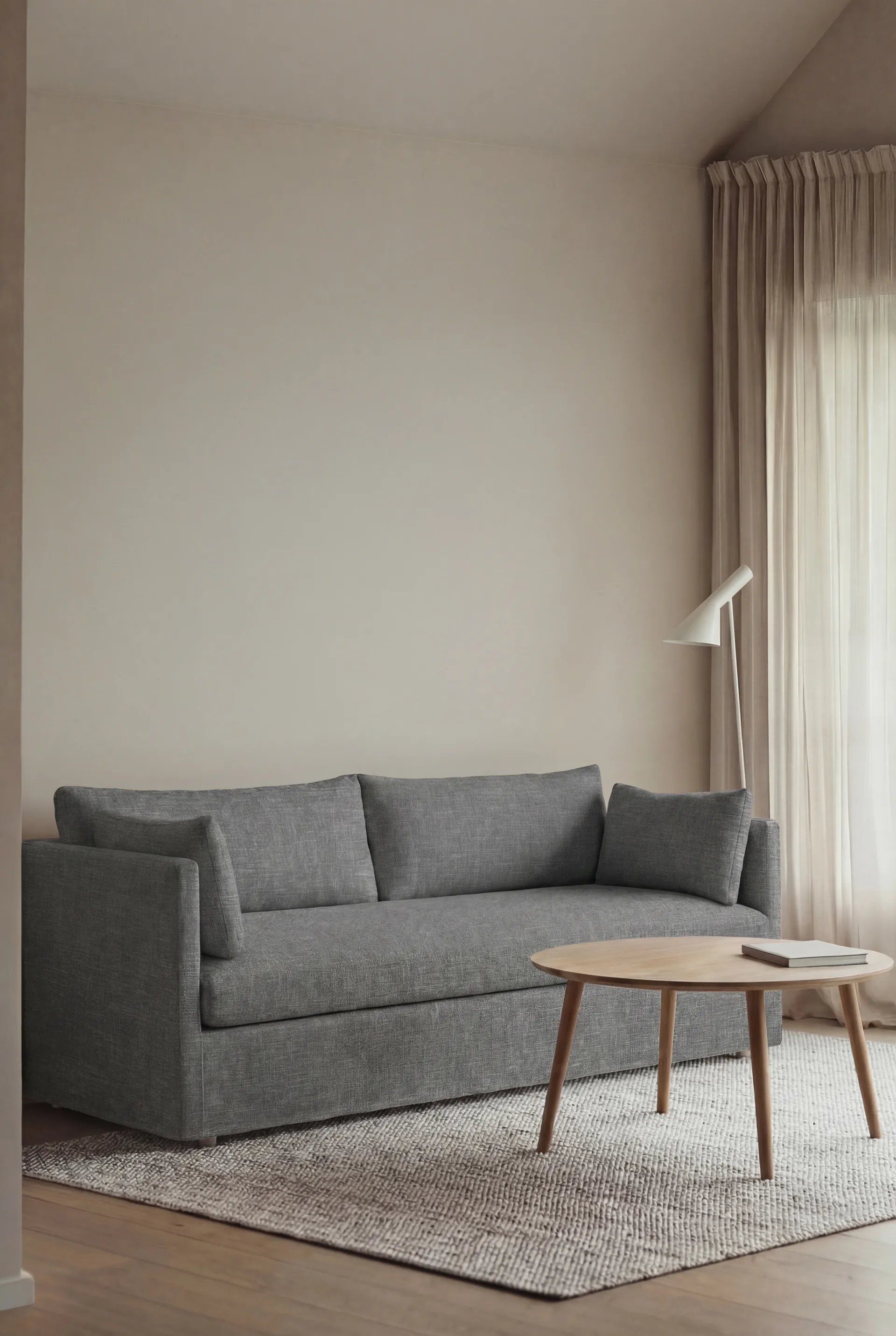 Linnevik sofa, Same Blue 6678-hvitoljet eik, 3-seters, med skjørt 1898