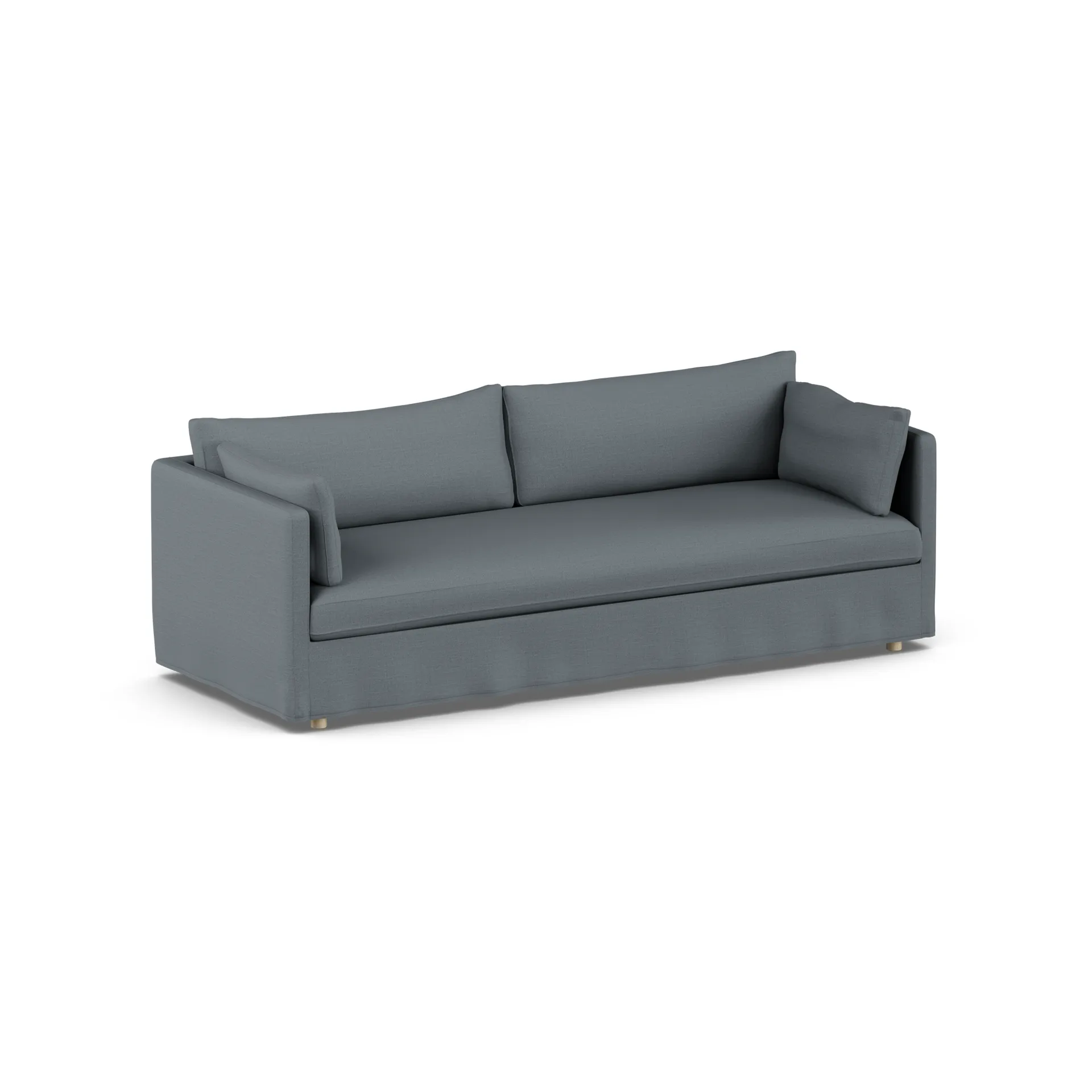 Linnevik sofa, Same Blue 6678-hvitoljet eik, 4-seters, med skjørt 1898
