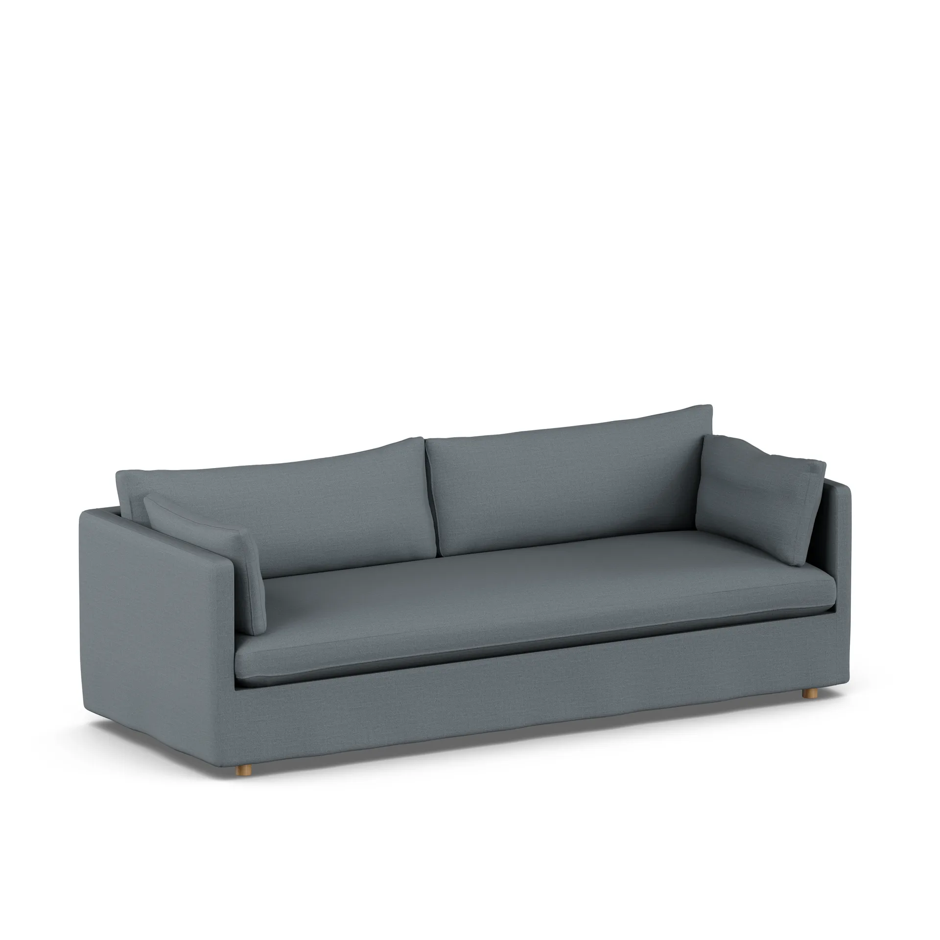 Linnevik sofa, Same Blue 6678-hvitoljet eik, 4-seters, med skjørt 1898