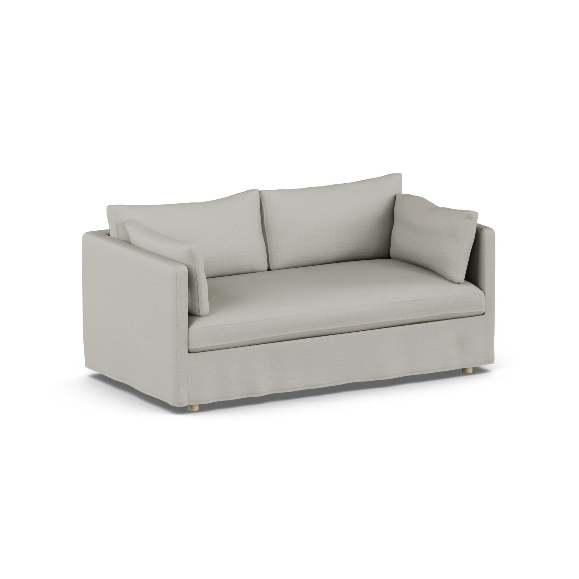 Linnevik sofa, Same Grey 6673-hvitoljet eik, 2-seters, med skjørt 1898