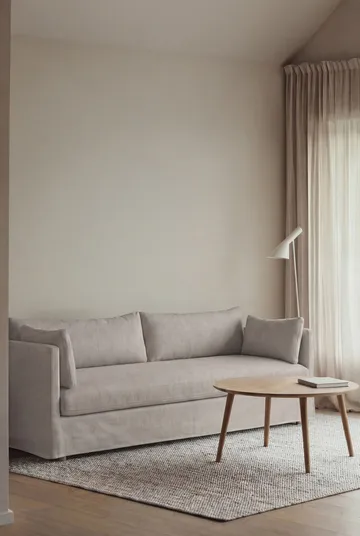 Linnevik sofa - Same Grey 6673-hvitoljet eik, 4-seters, med skjørt - 1898