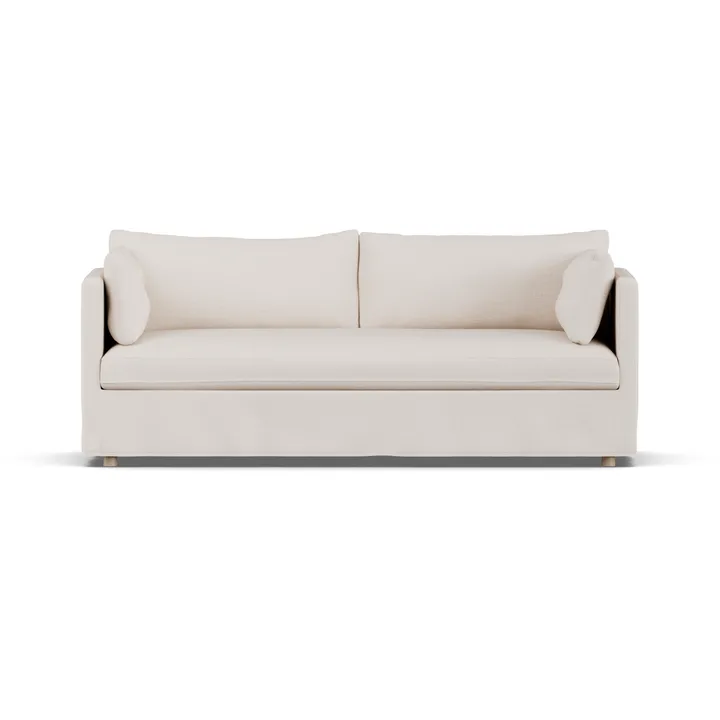 Linnevik sofa - Same Off White 6671-hvitoljet eik, 3-seters, med skjørt - 1898