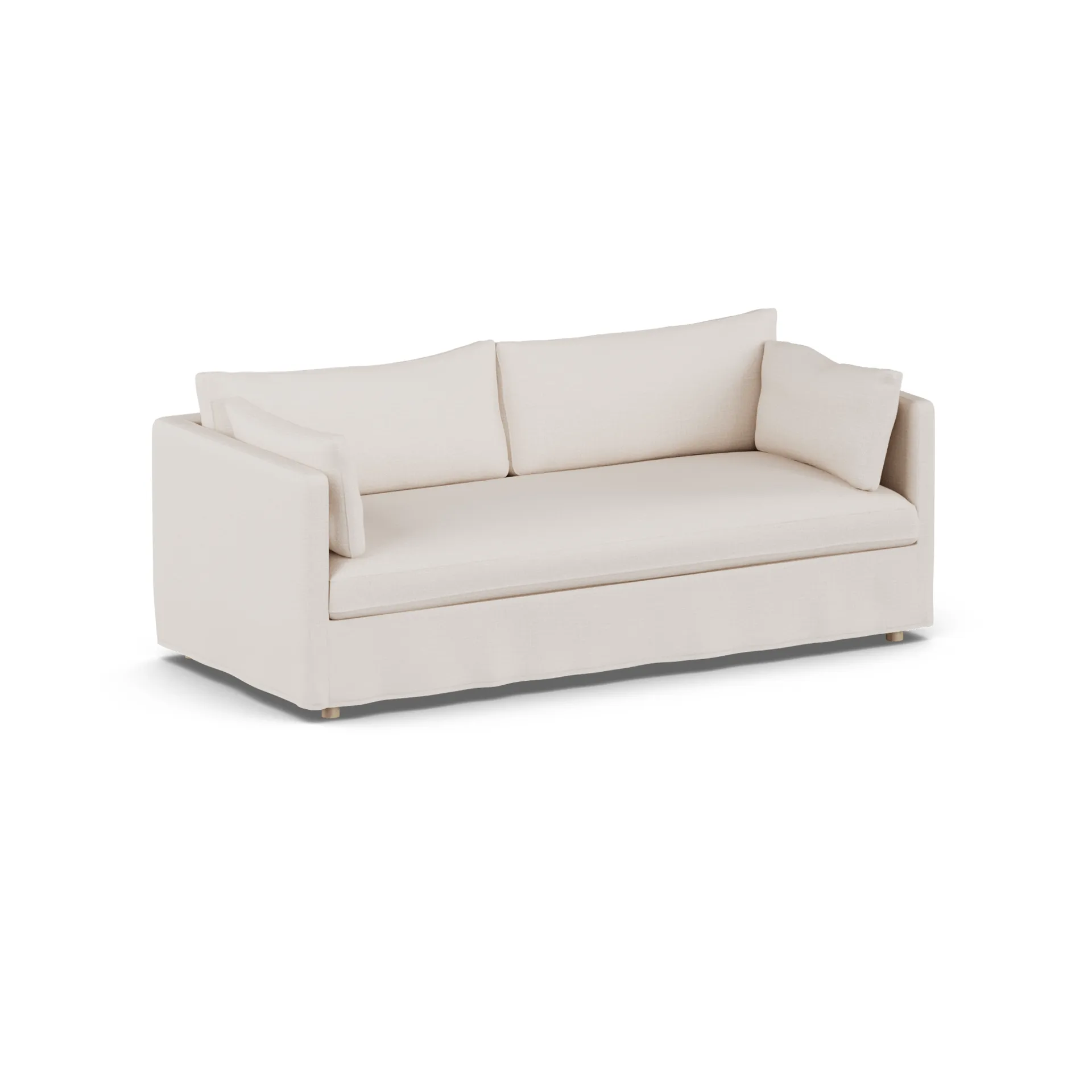 Linnevik sofa, Same Off White 6671-hvitoljet eik, 3-seters, med skjørt 1898
