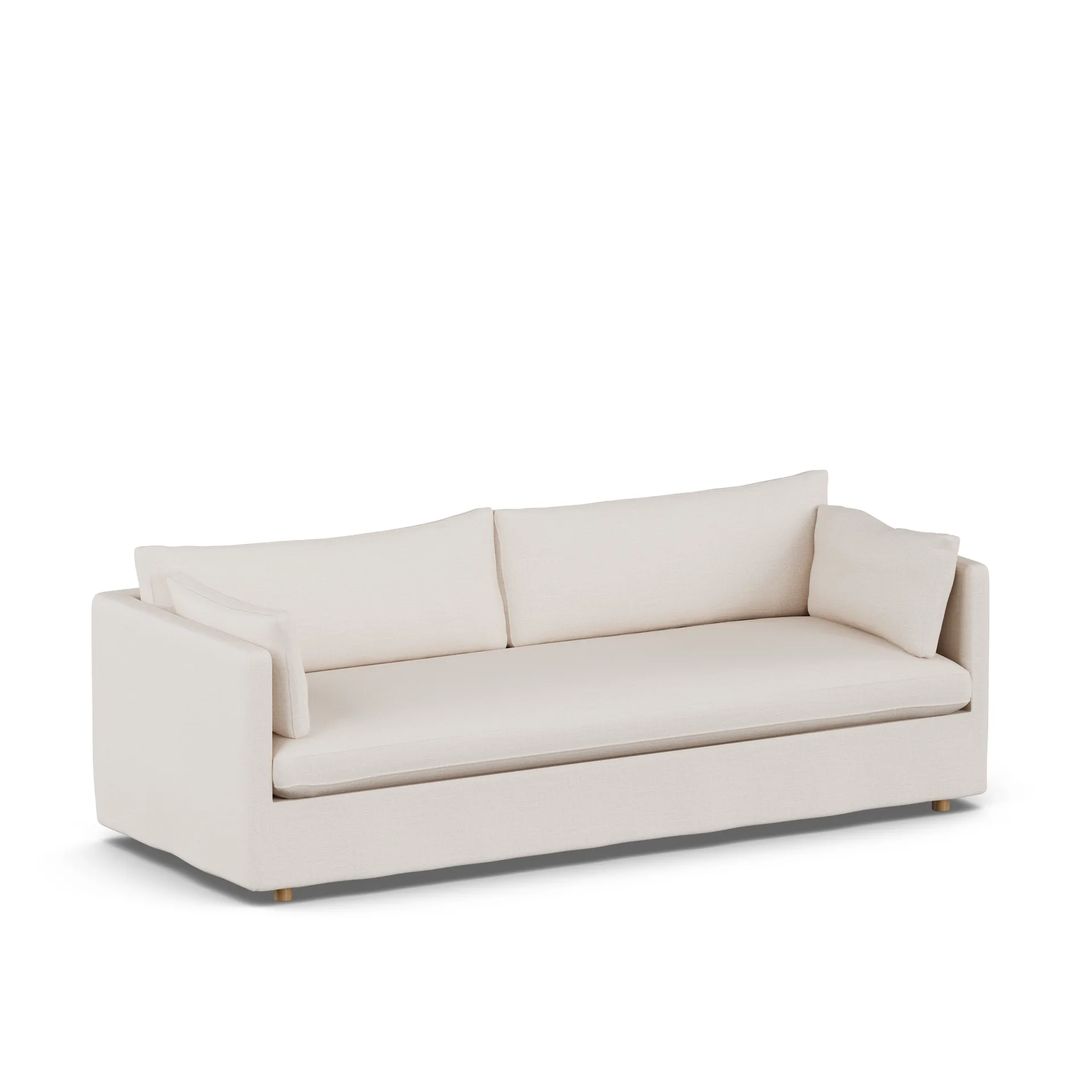 Linnevik sofa, Same Off White 6671-hvitoljet eik, 4-seters, med skjørt 1898
