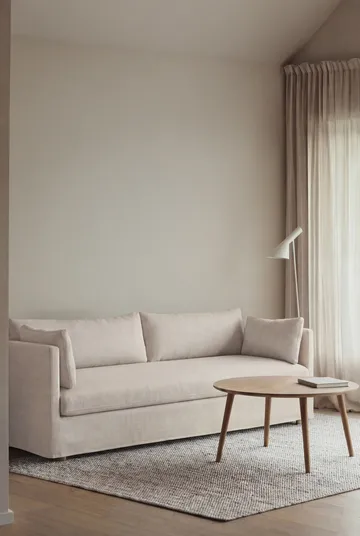 Linnevik sofa - Same Off White 6671-hvitoljet eik, 4-seters, med skjørt - 1898