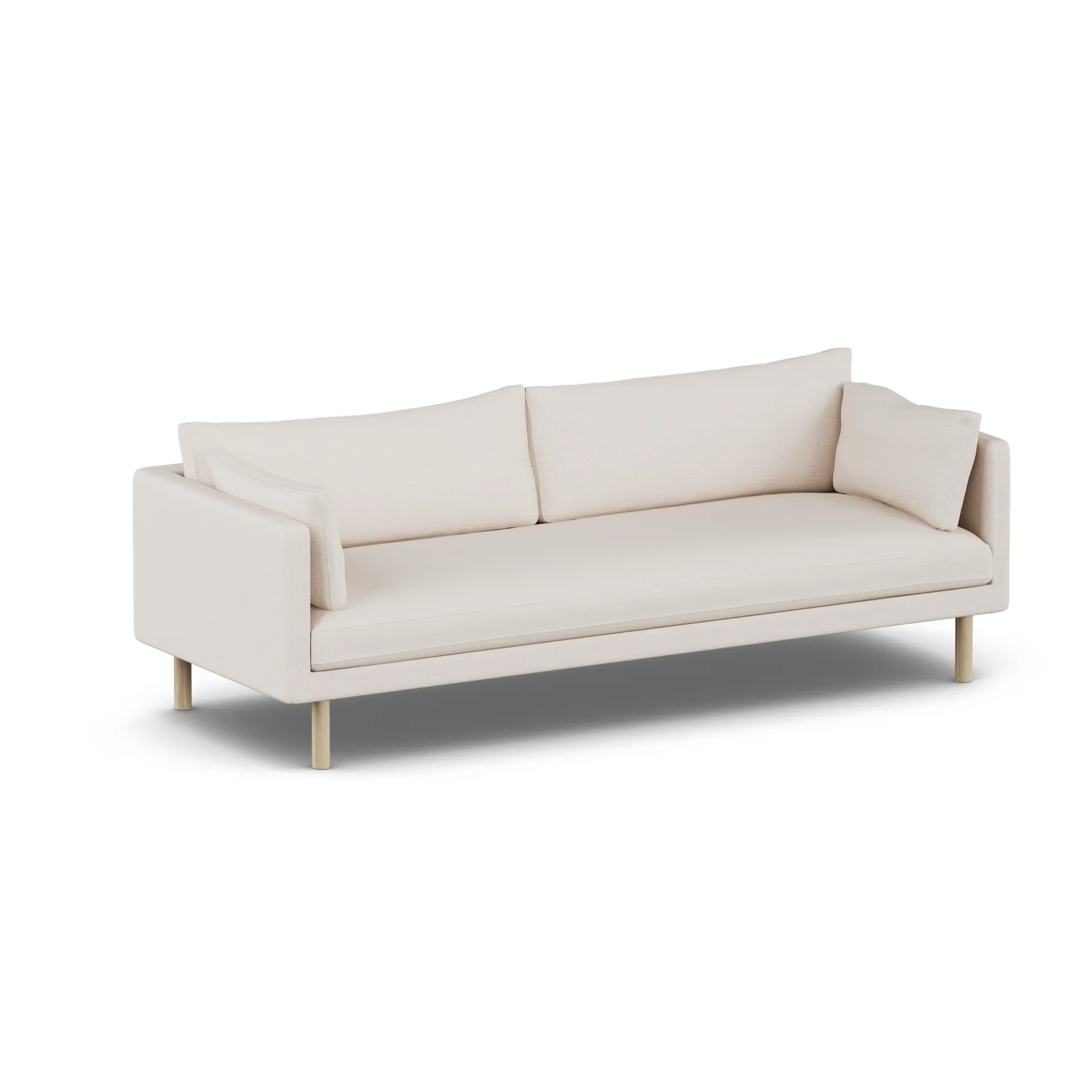 Linnevik sofa, Same Off White 6671-hvitoljet eik, 4-seters, uten skjørt 1898