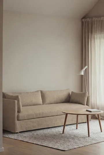 Linnevik sofa - Same Sand 6672-hvitoljet eik, 4-seters, med skjørt - 1898