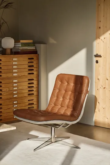 Loholm lenestol med svingfunksjon - Cognac lær-Bern Beige 0341 - 1898