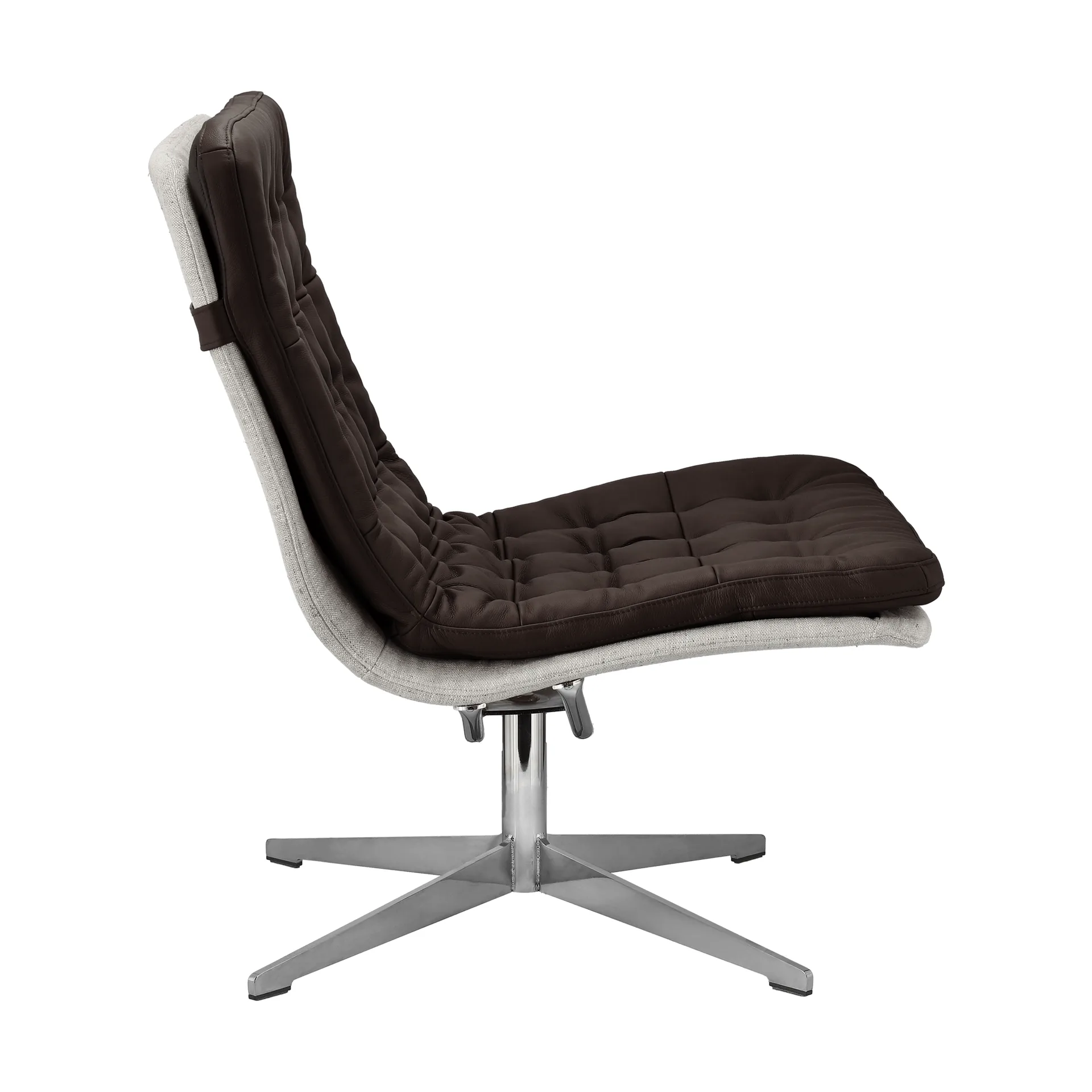 Loholm lenestol med svingfunksjon, Mørkebrunt lær-Bern Beige 0341 1898