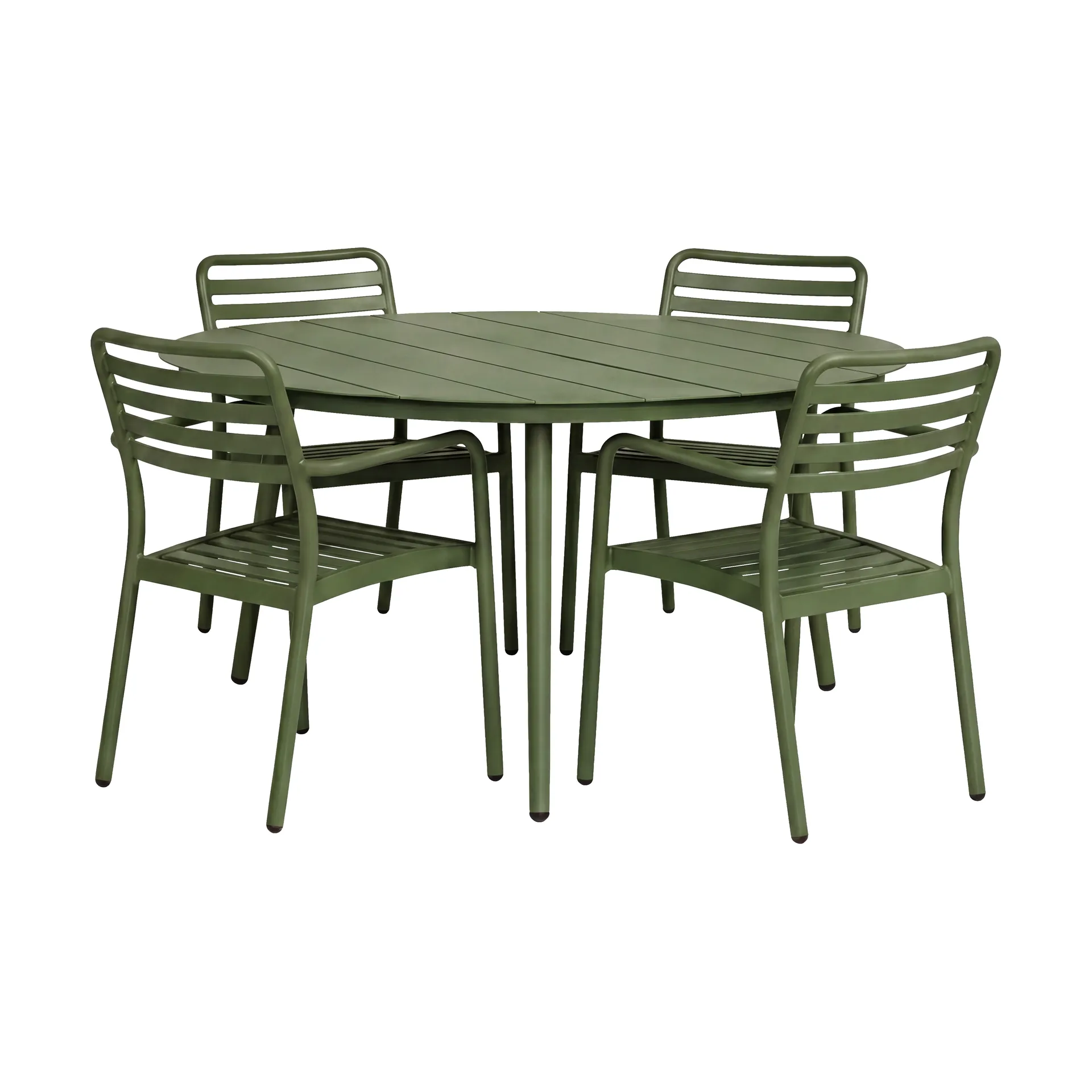 Marsala spisebord Ø140 cm + Messina karmstol 4 stk, Moss green,  1898