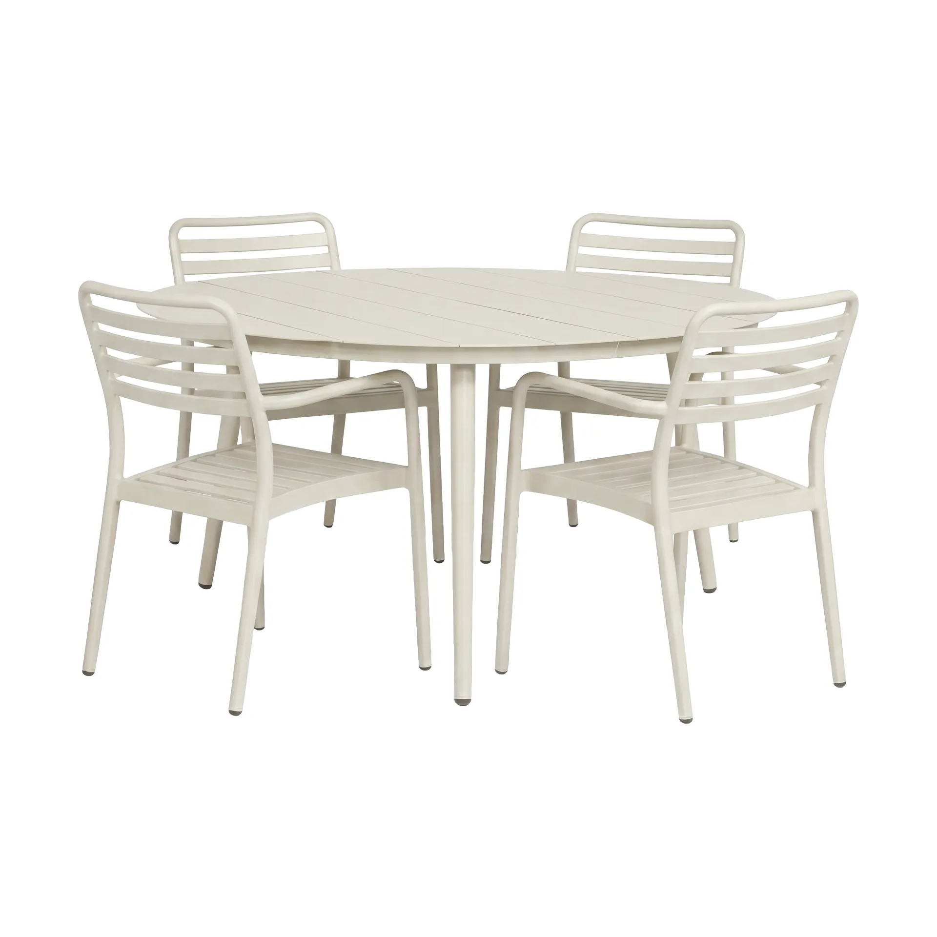 Marsala spisebord Ø140 cm + Messina karmstol 4 stk, Off white,  1898