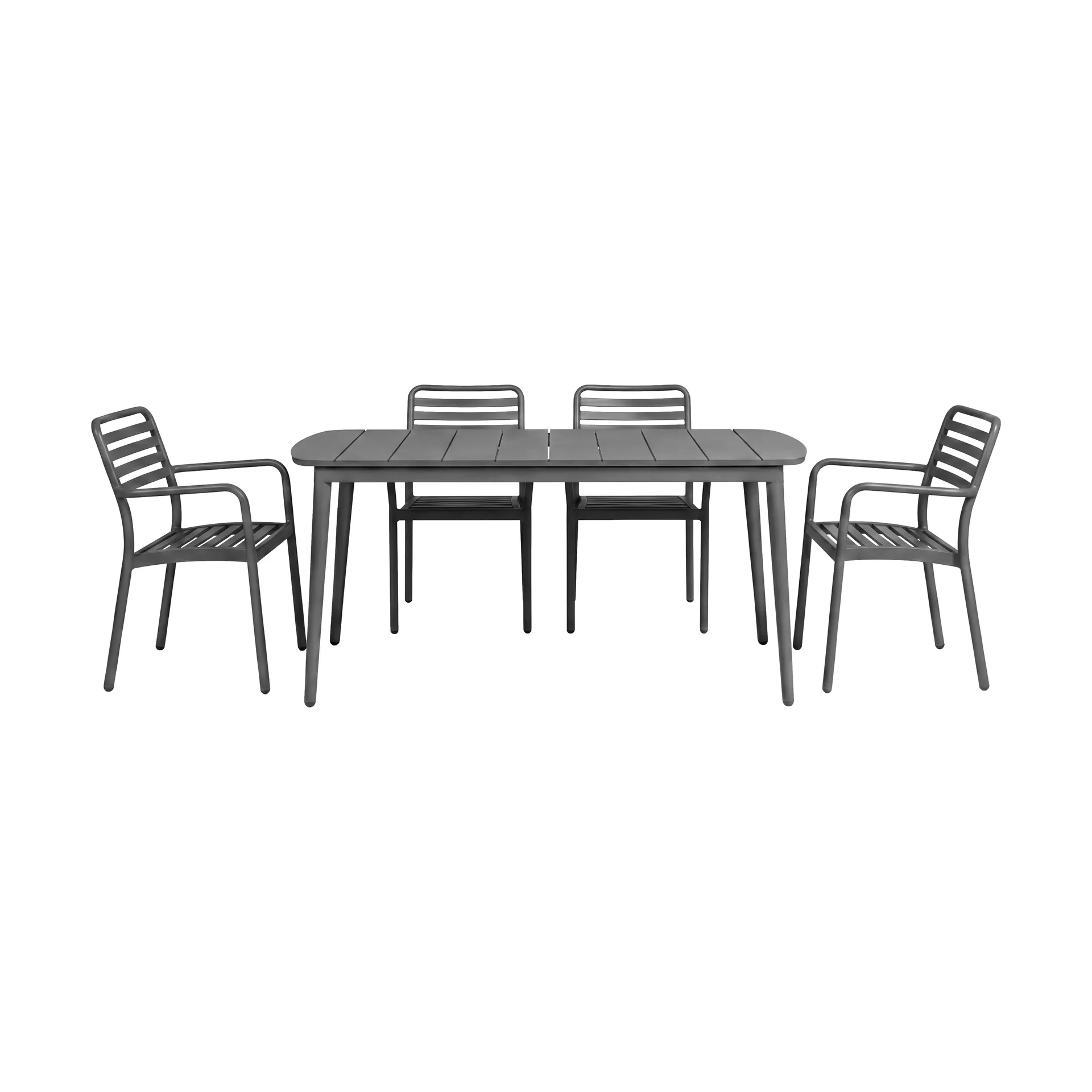 Marsala spisebord 152x90 cm + Messina karmstol 4 stk, Anthracite,  1898