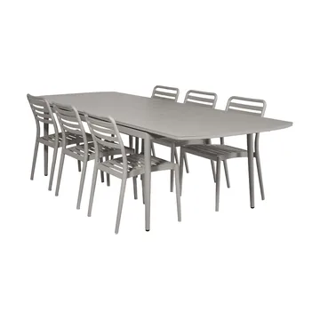 Marsala uttrekkbart bord 208–288 cm + 6 stk Messina stol, Taupe - 1898