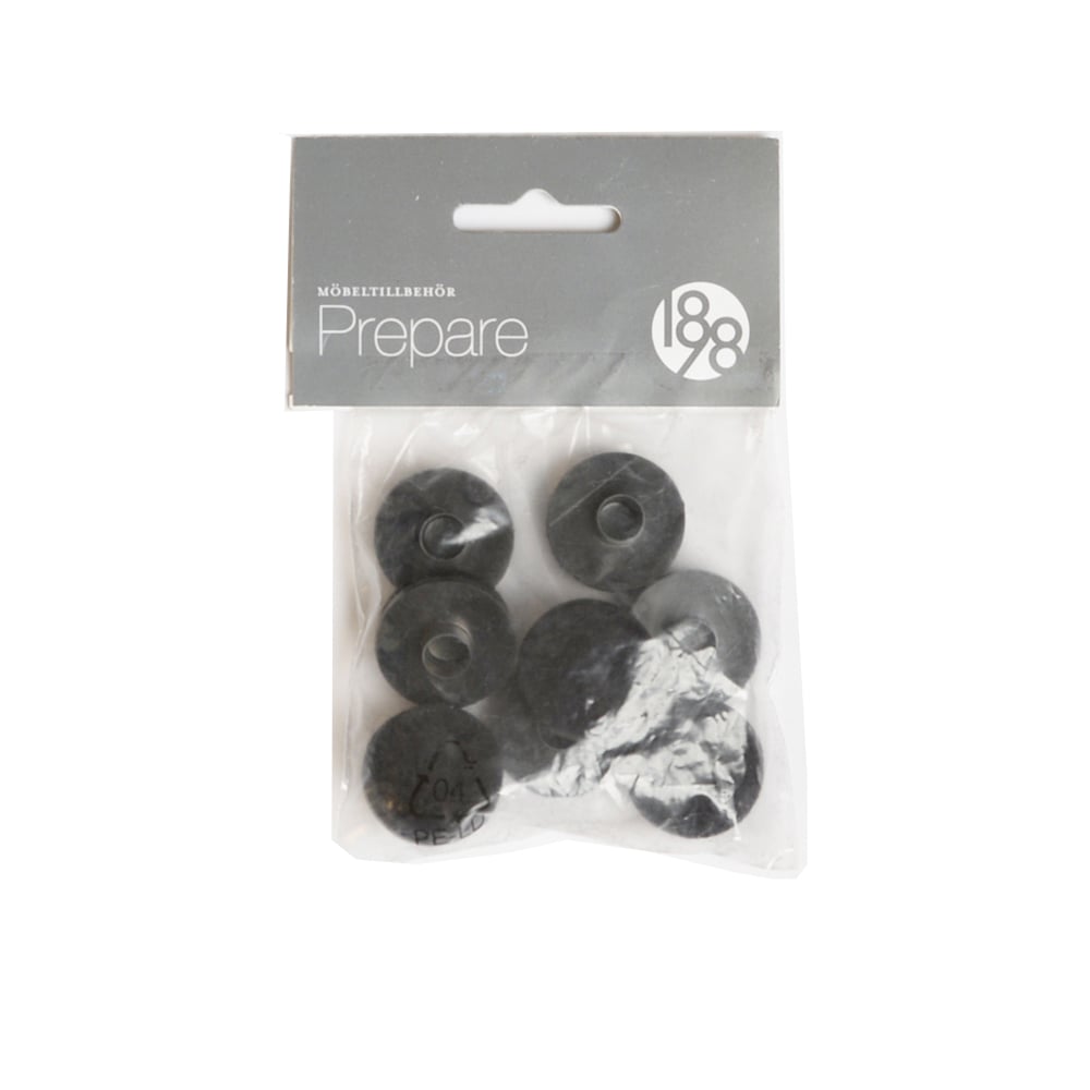1898 Prepare gulvbeskyttelse sort, 26 mm plast filt rrfeste, 8 stk.