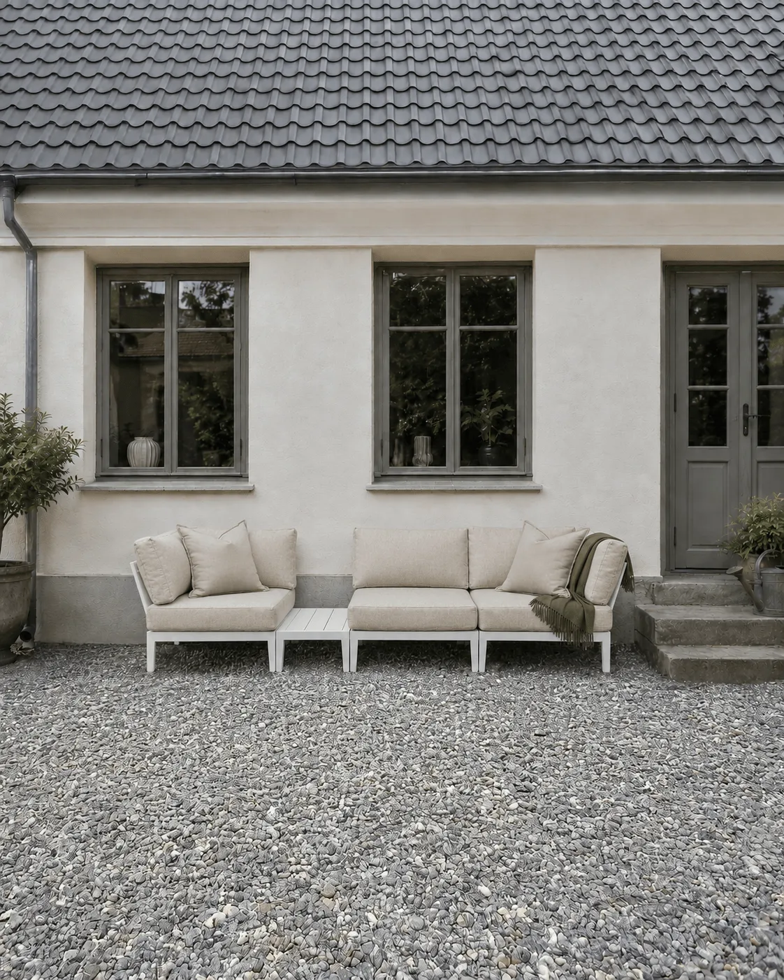 Santander modulsofa midtmodul, Hvit-beige 1898