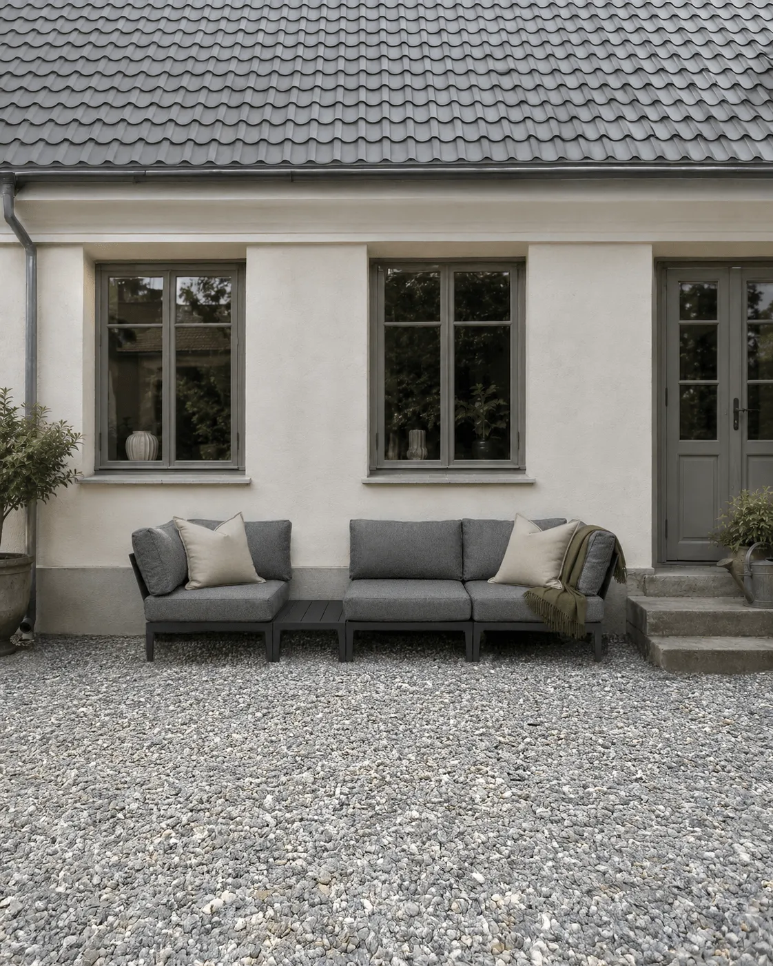 Santander sidebord 75 x 43 x 24 cm, Grå aluminium 1898