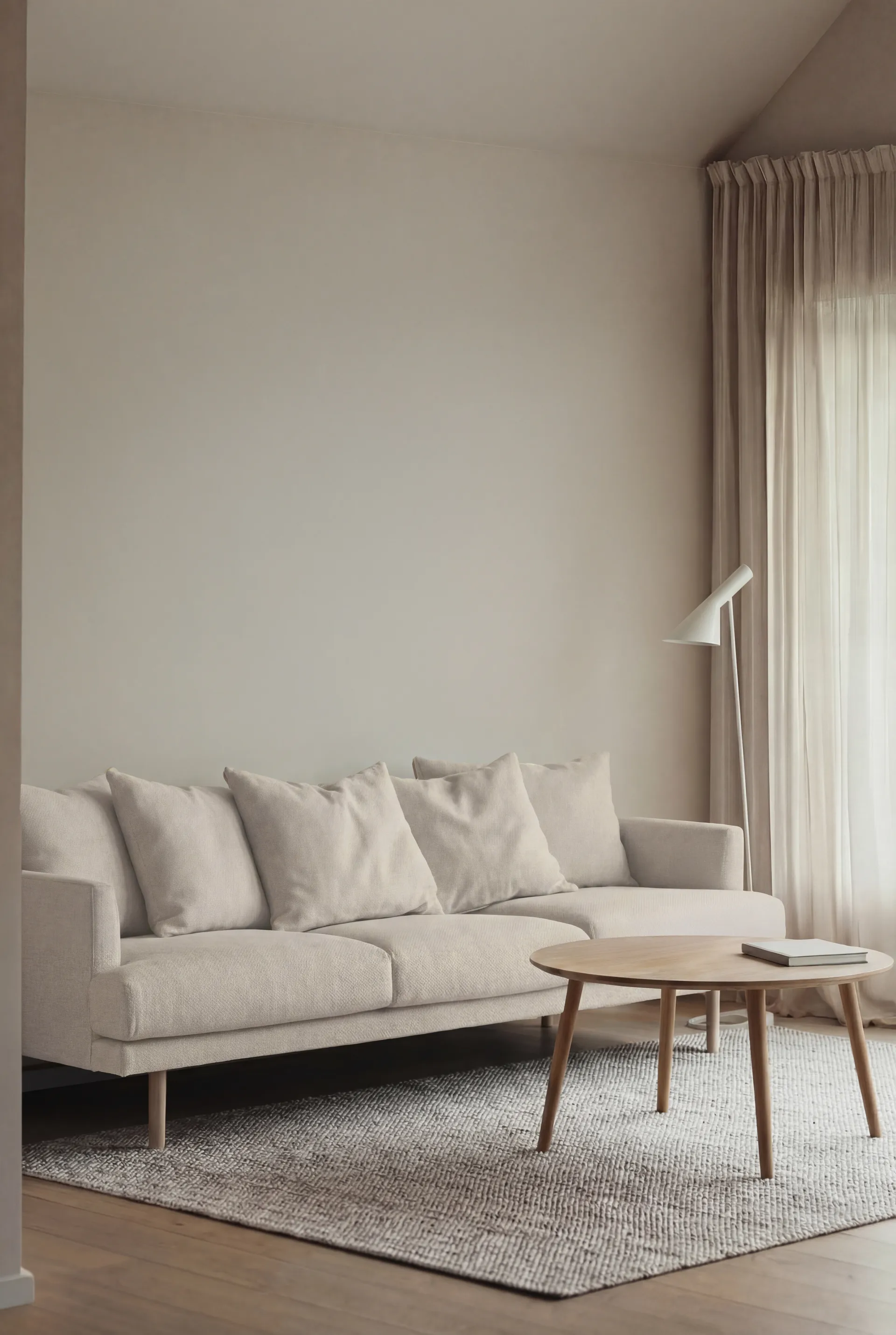 Sjövik sofa, Caleido Beige 9600-hvitoljet eik, 3,5-seters 1898