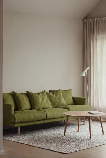 Sjövik sofa - Luiza Green 3975-hvitoljet eik, 3,5-seters - 1898