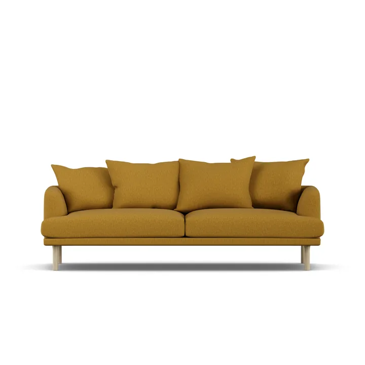 Sjövik sofa - Luiza Mustard 3972-hvitoljet eik, 3-seters - 1898