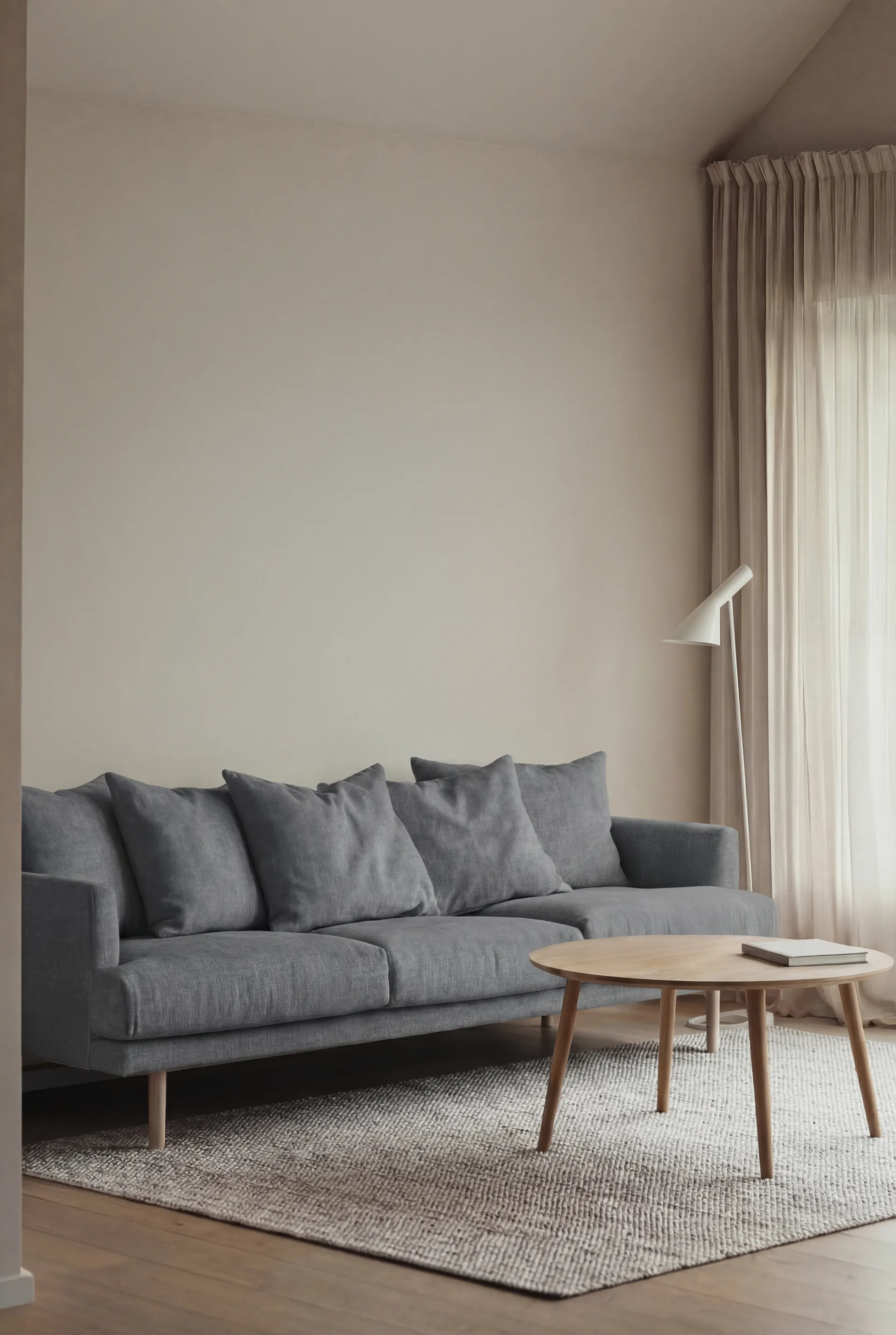 Sjövik sofa, Same Blue 6678-hvitoljet eik, 3,5-seters 1898