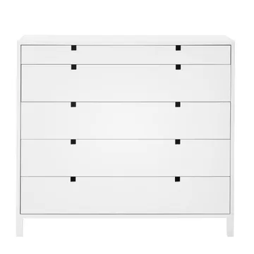 Square kommode 5 skuffer - Hvit - 1898