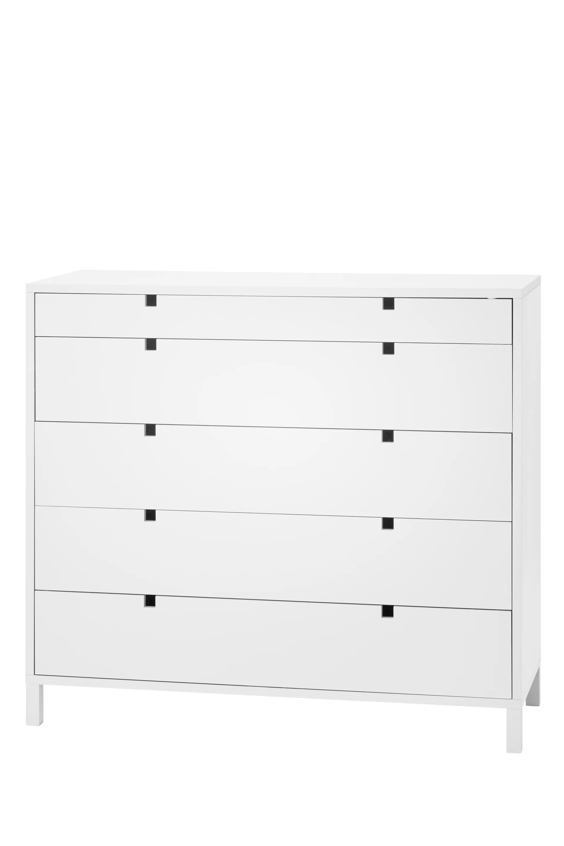 Square kommode 5 skuffer, Hvit 1898