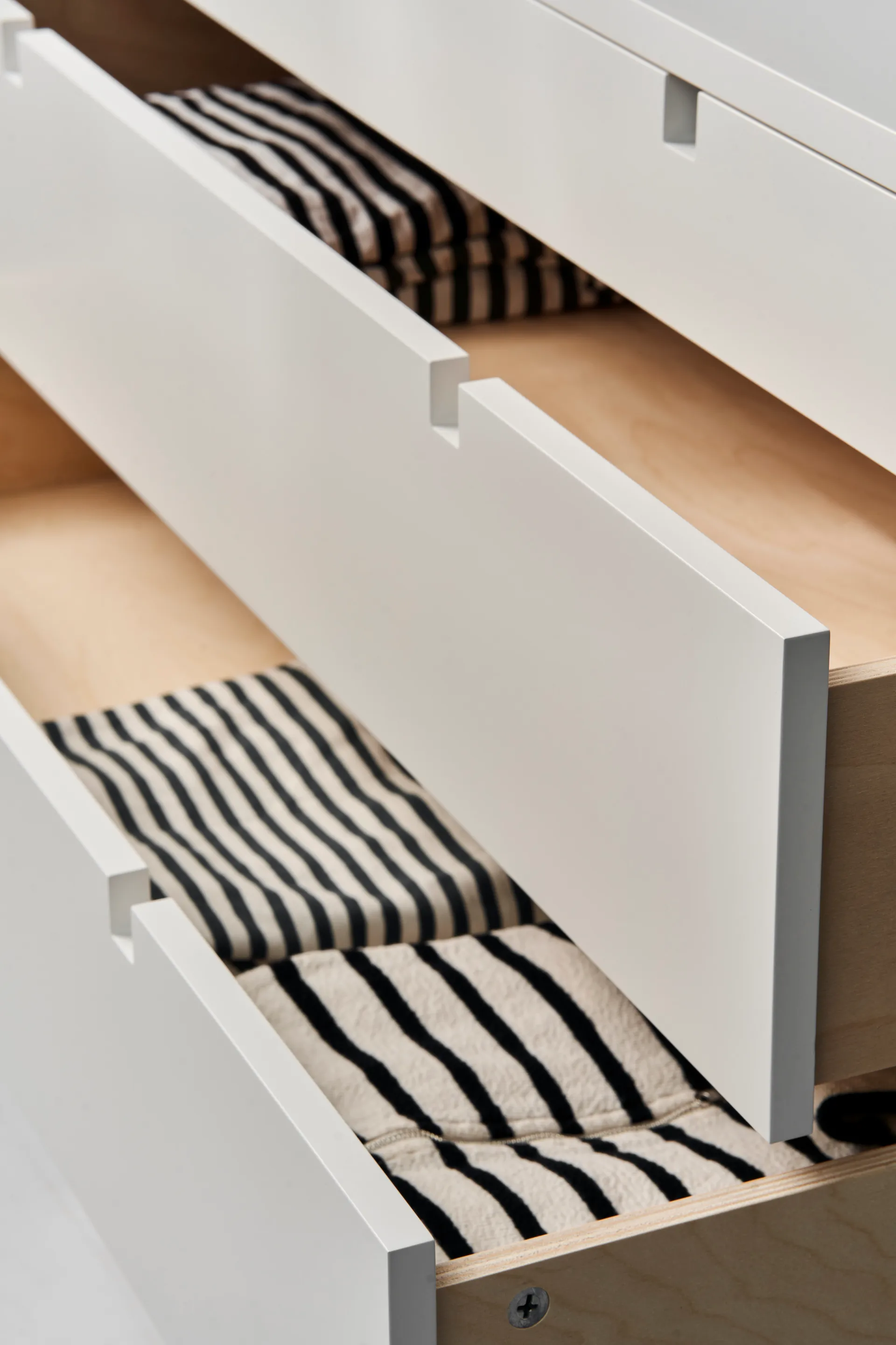 Square kommode 5 skuffer, Hvit 1898