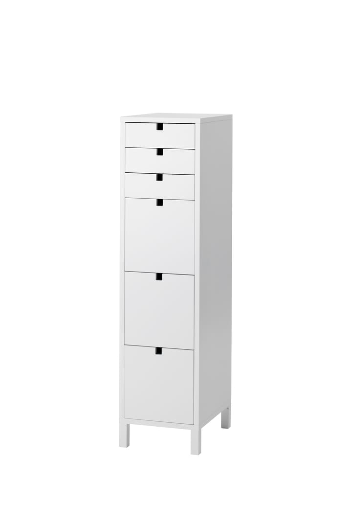 Square kommode smal 6 skuffer, Hvit 1898