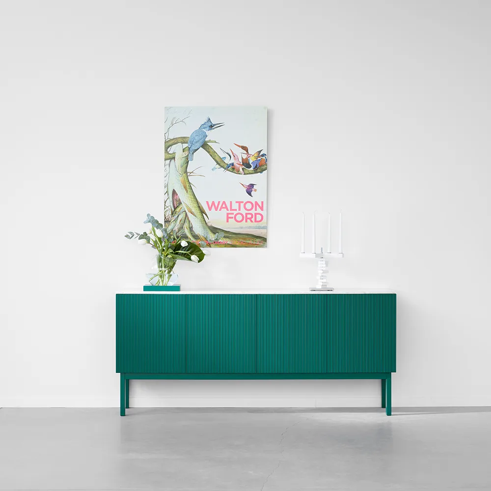 Beam sideboard, Lysegrå, stativ i oljet eik A2