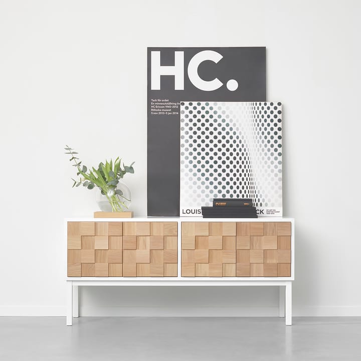 Collect 2016 mediabenk med bein, Hvitoljet eik-hvit A2