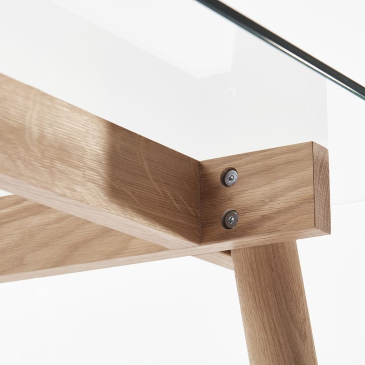 Corners spisebord, eik hvitoljet, glass A2
