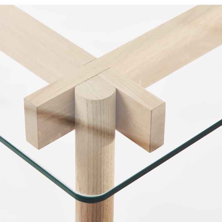 Corners spisebord, eik hvitoljet, glass A2