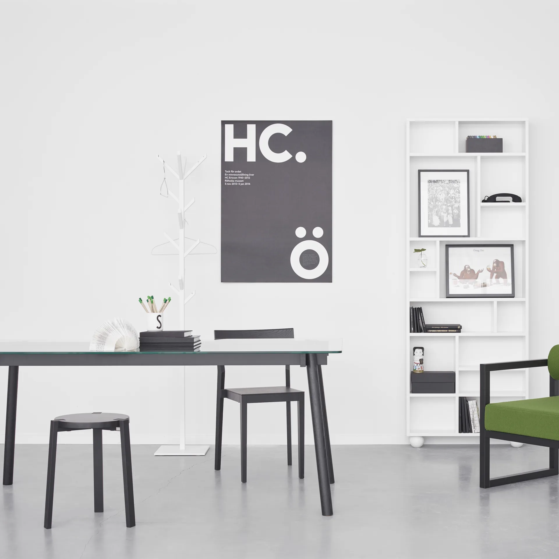 Corners spisebord, eik hvitoljet, glass A2
