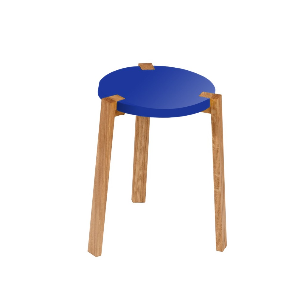 A2 Happy Fotskammel blå, eikeben | Skandinavisk Design | Krakker | Blå