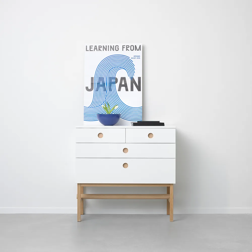 Keep kommode, Hvit, hvitoljet eikestativ A2