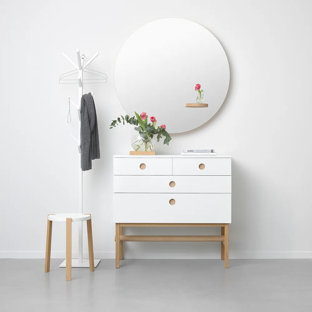 Keep kommode, Hvit, oljet eikestativ A2