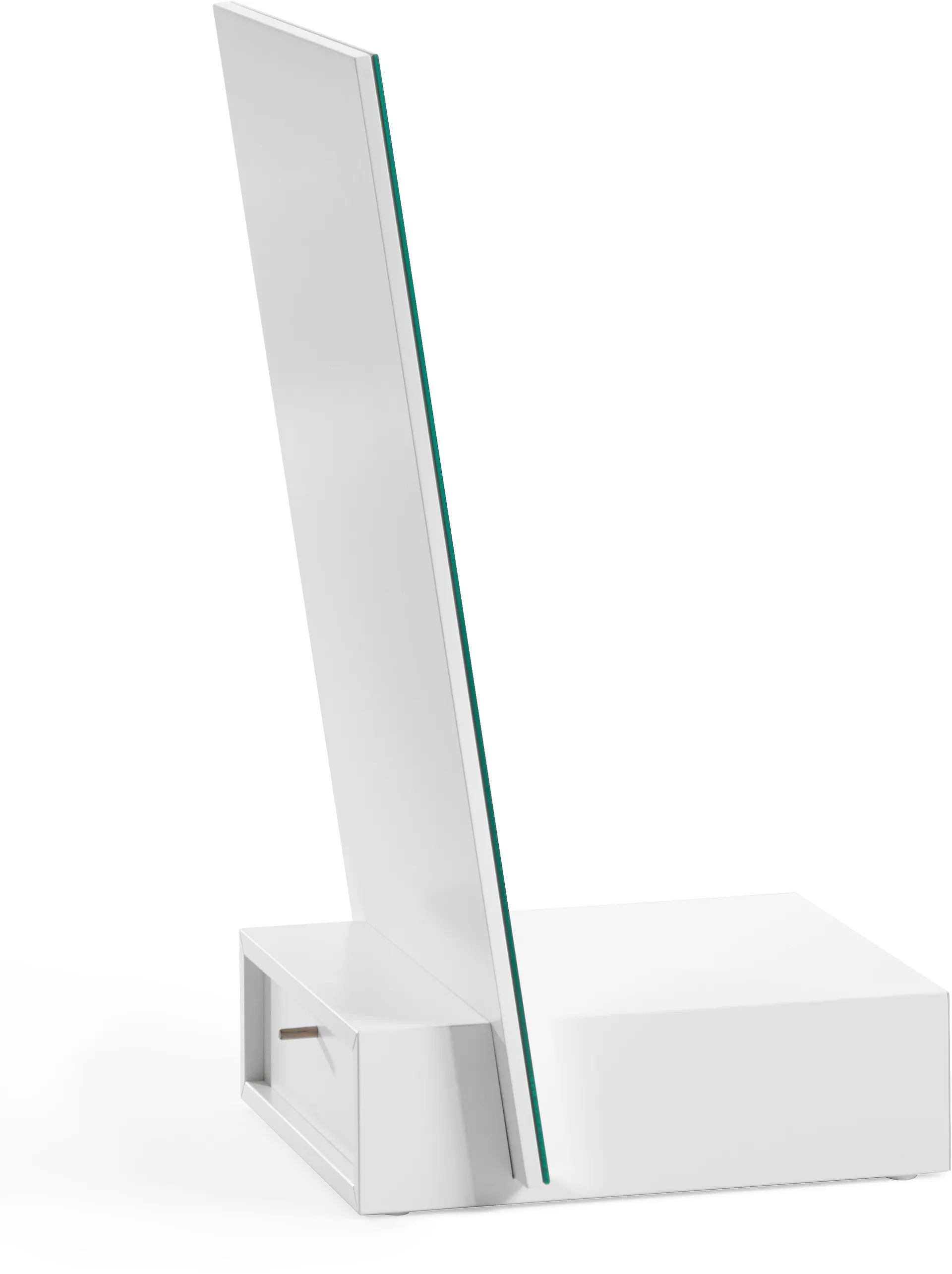 Me bordsspeil med oppbevaring, Hvit, 34x57x30 cm A2