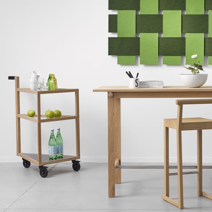 Move serveringsvogn, eik sortbeiset, big, marmor marquina, glass A2