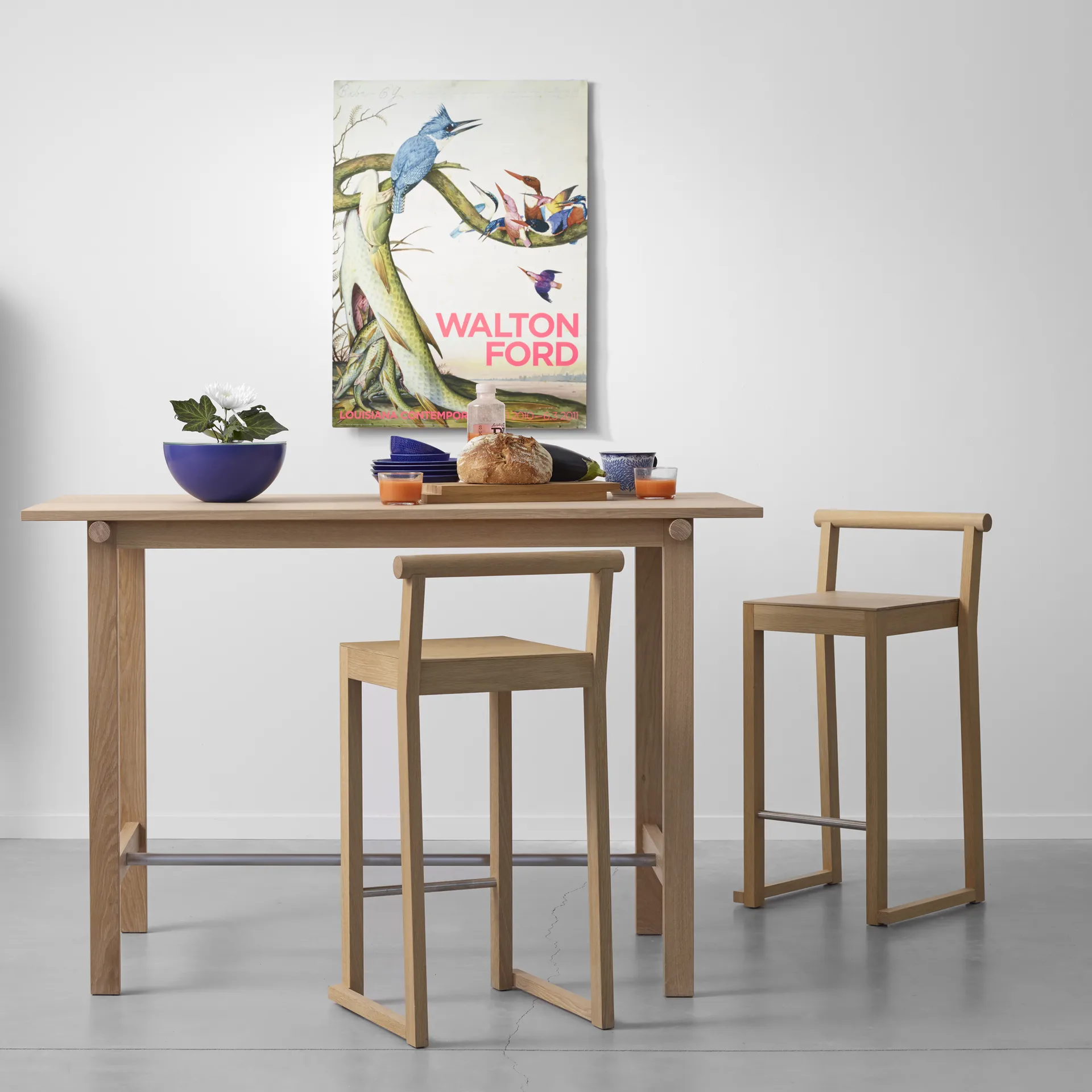 Party barstol 66 cm, Hvitoljet eik A2