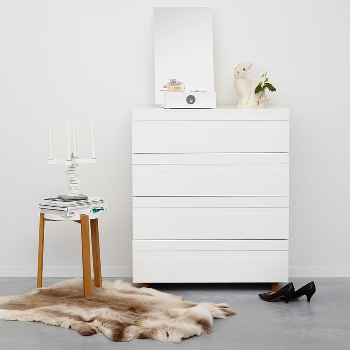 White kommode 4 skuffer, Eikbein A2