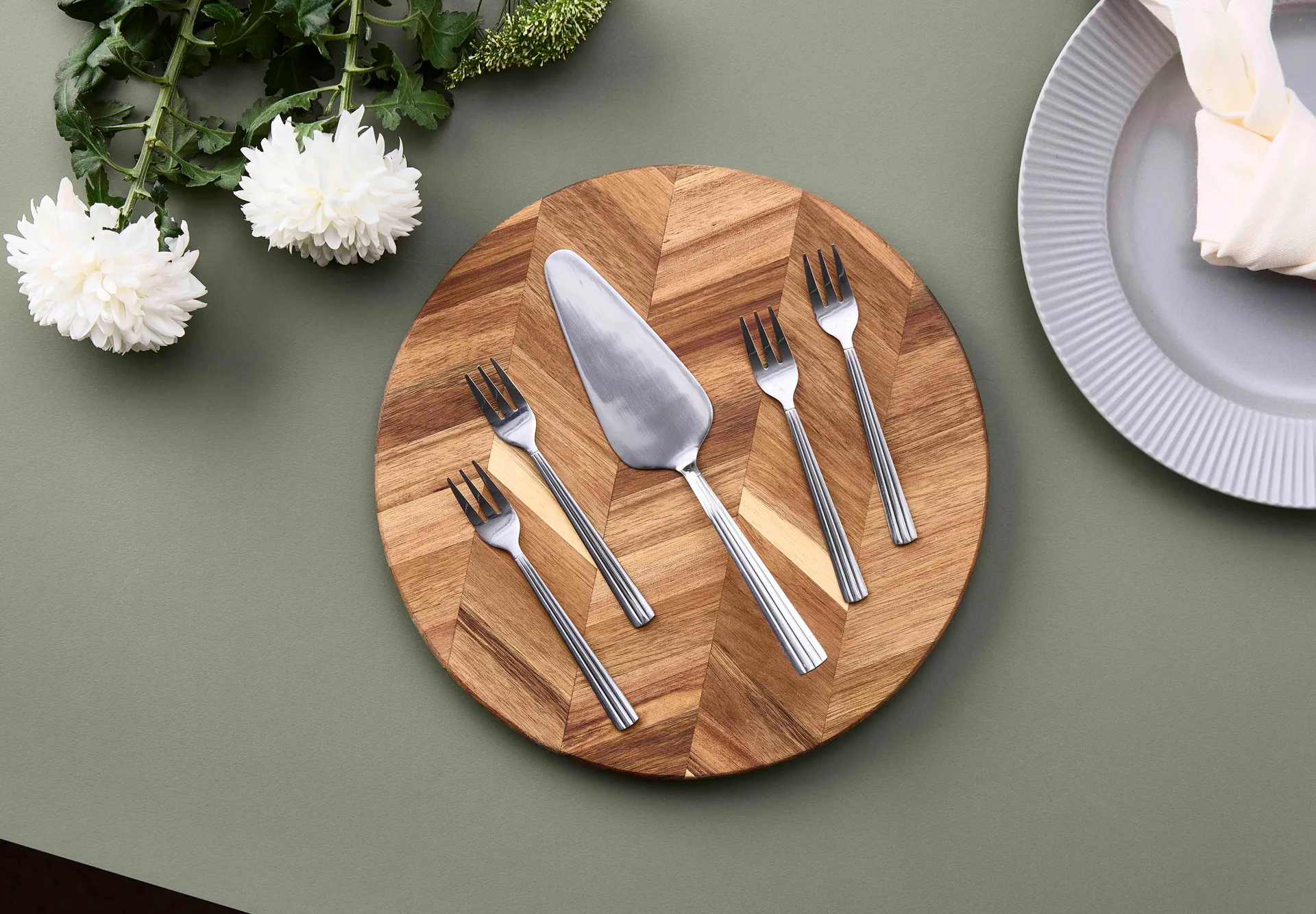 Groovy kakebestikk 5 deler, Rustfritt stål Aida