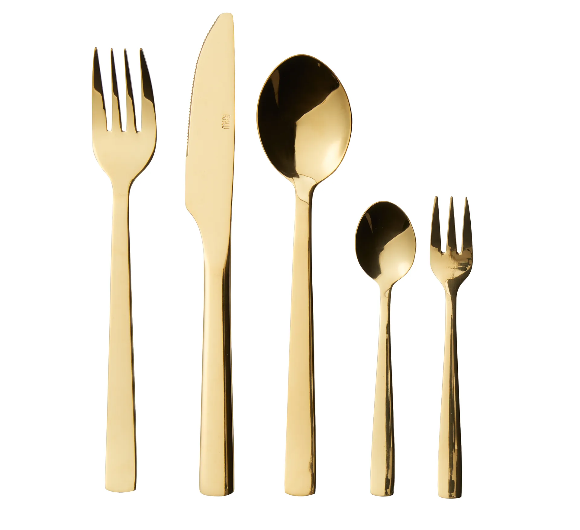 Raw bestikksett 60 deler, Gold Aida