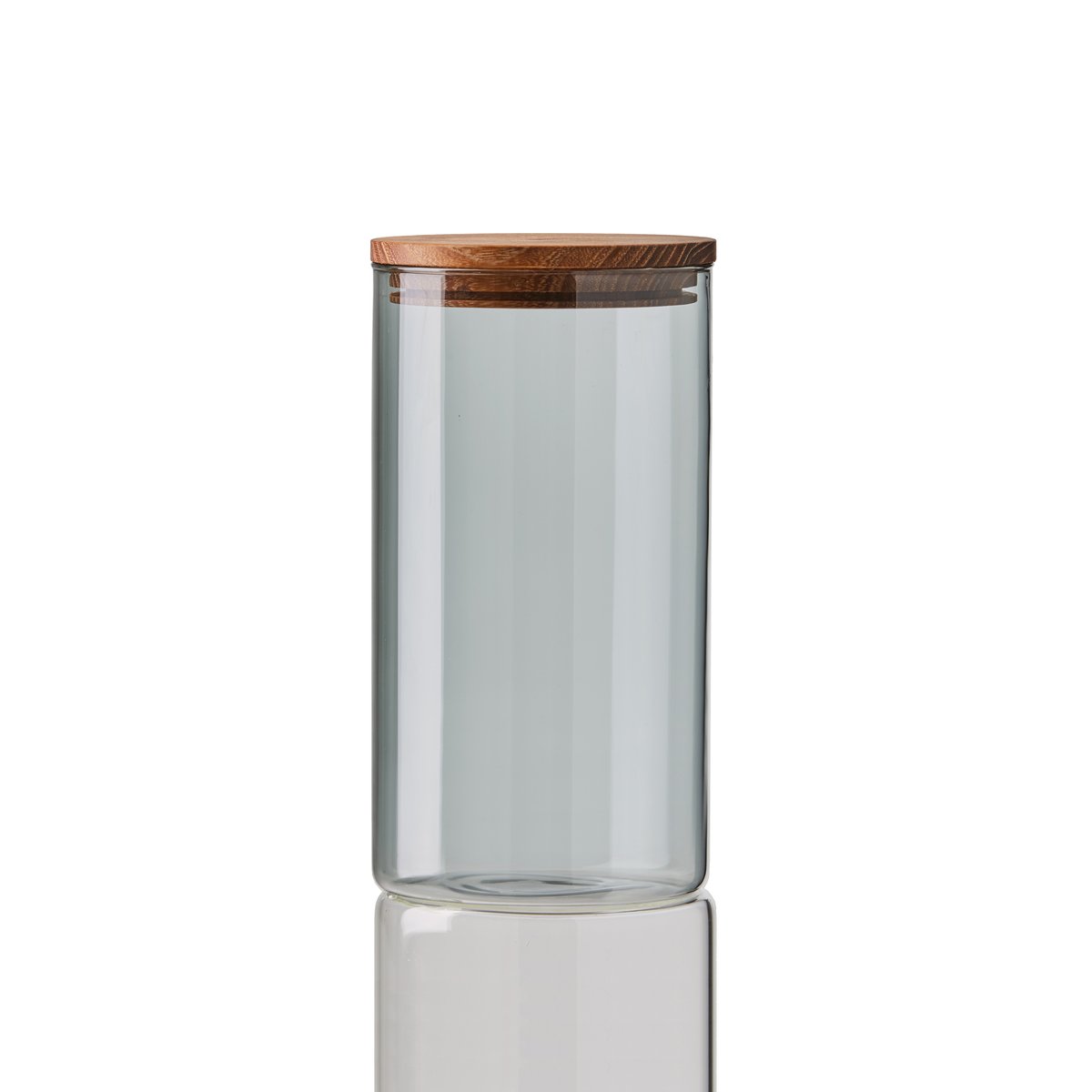 Aida Raw glasskrukke med trelokk medium | Skandinavisk Design | Oppbevaringsbokser | Grå