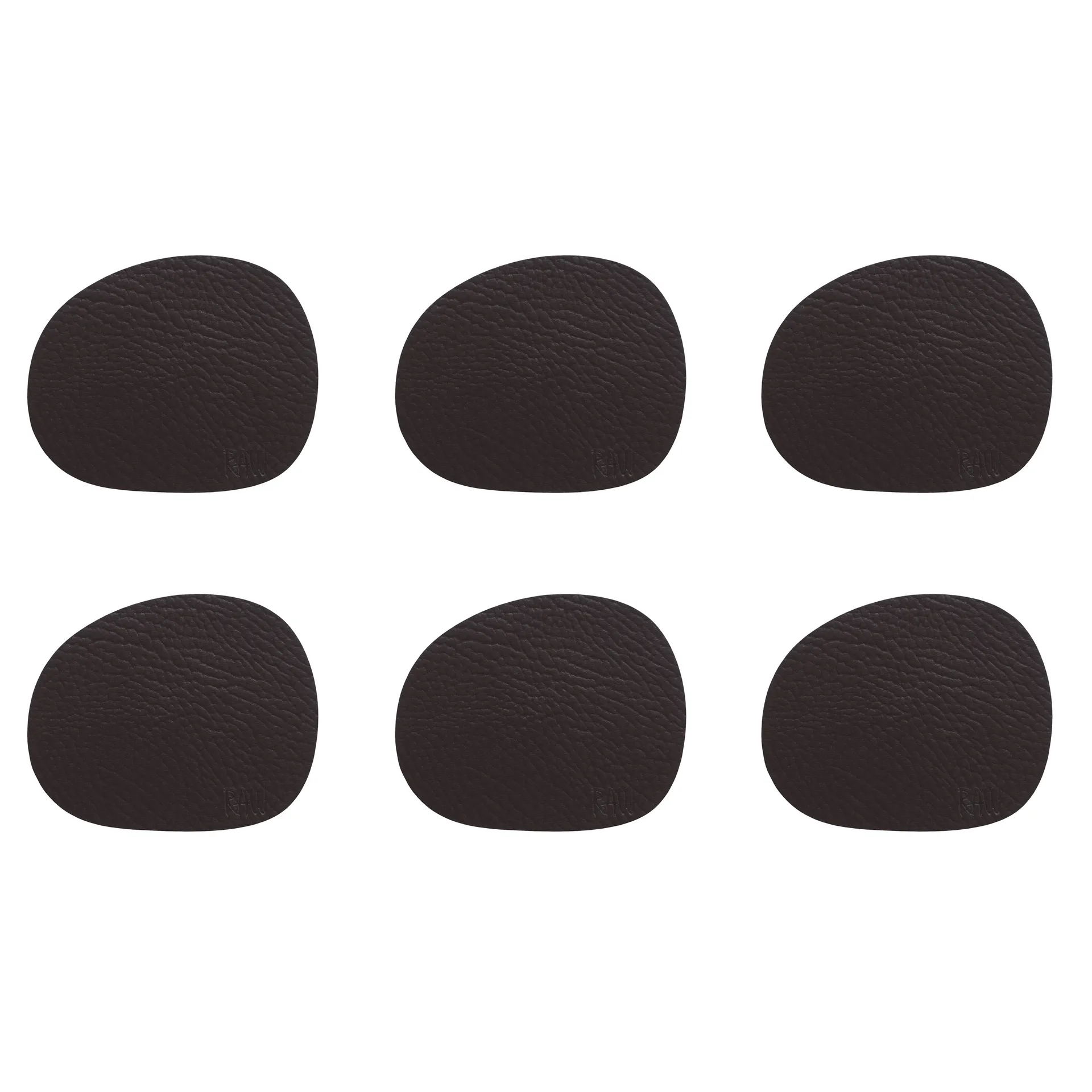 Raw glassunderlag lær 6-stk., Brown buffalo (brun) Aida