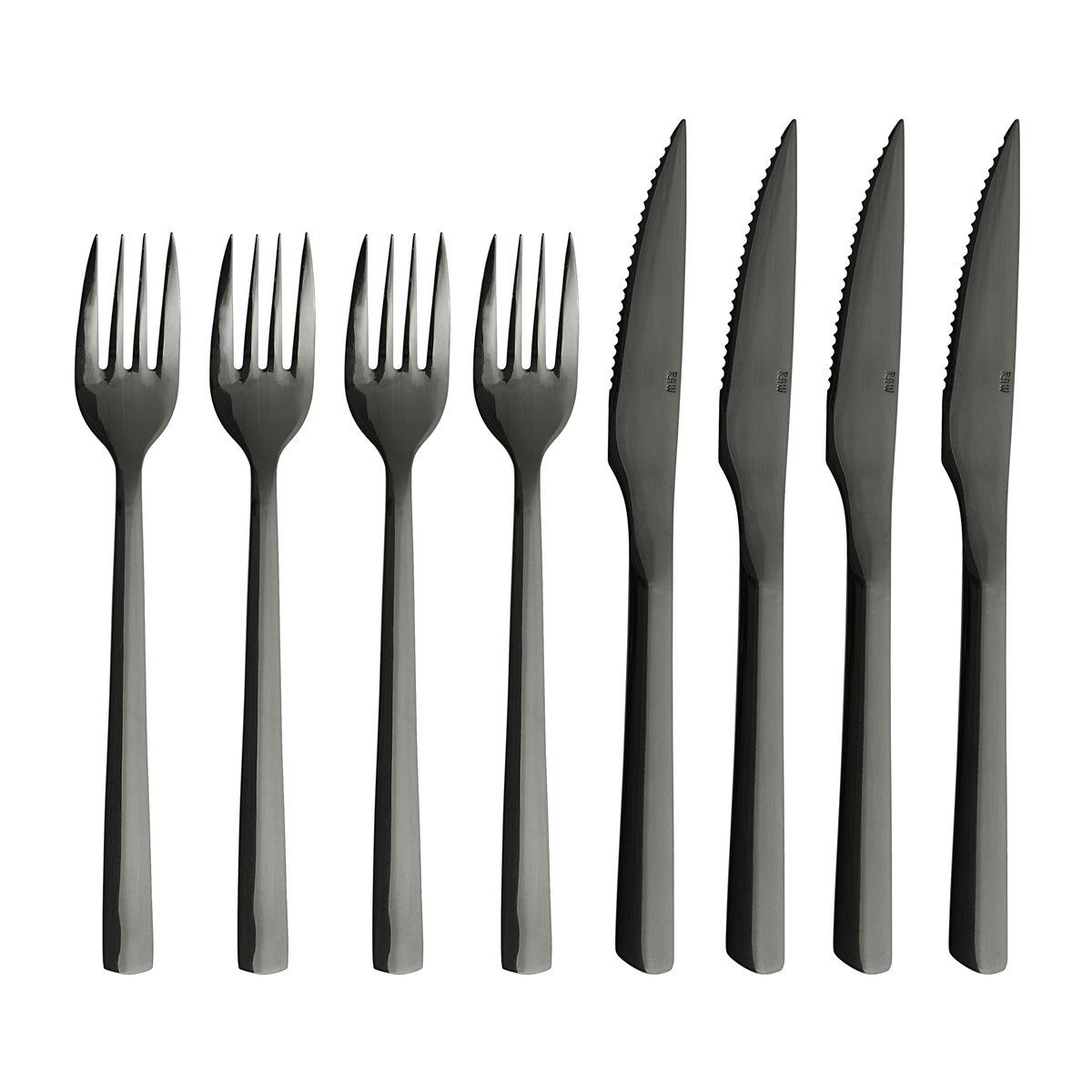 Aida Raw grillbestikk 8 deler Sort | Skandinavisk Design | Bestikksett | Svart