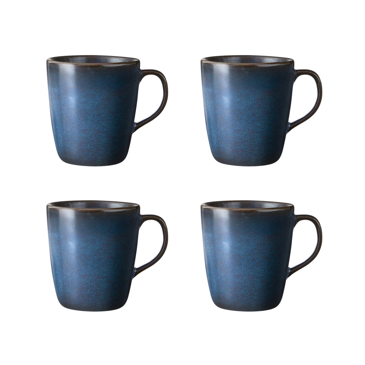 Aida Raw kopp med hank 35 cl 4-stk. Midnight blue
