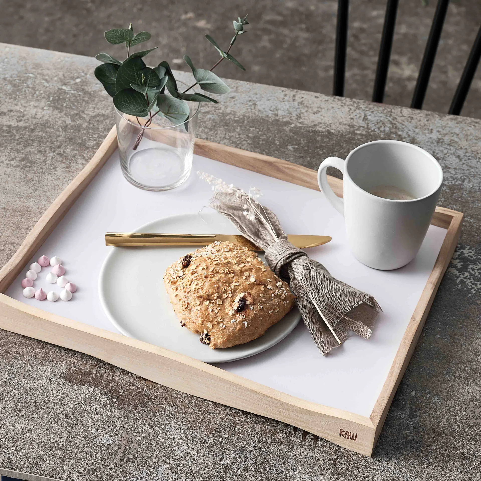 Raw kopp med hank 35 cl, Arctic white Aida