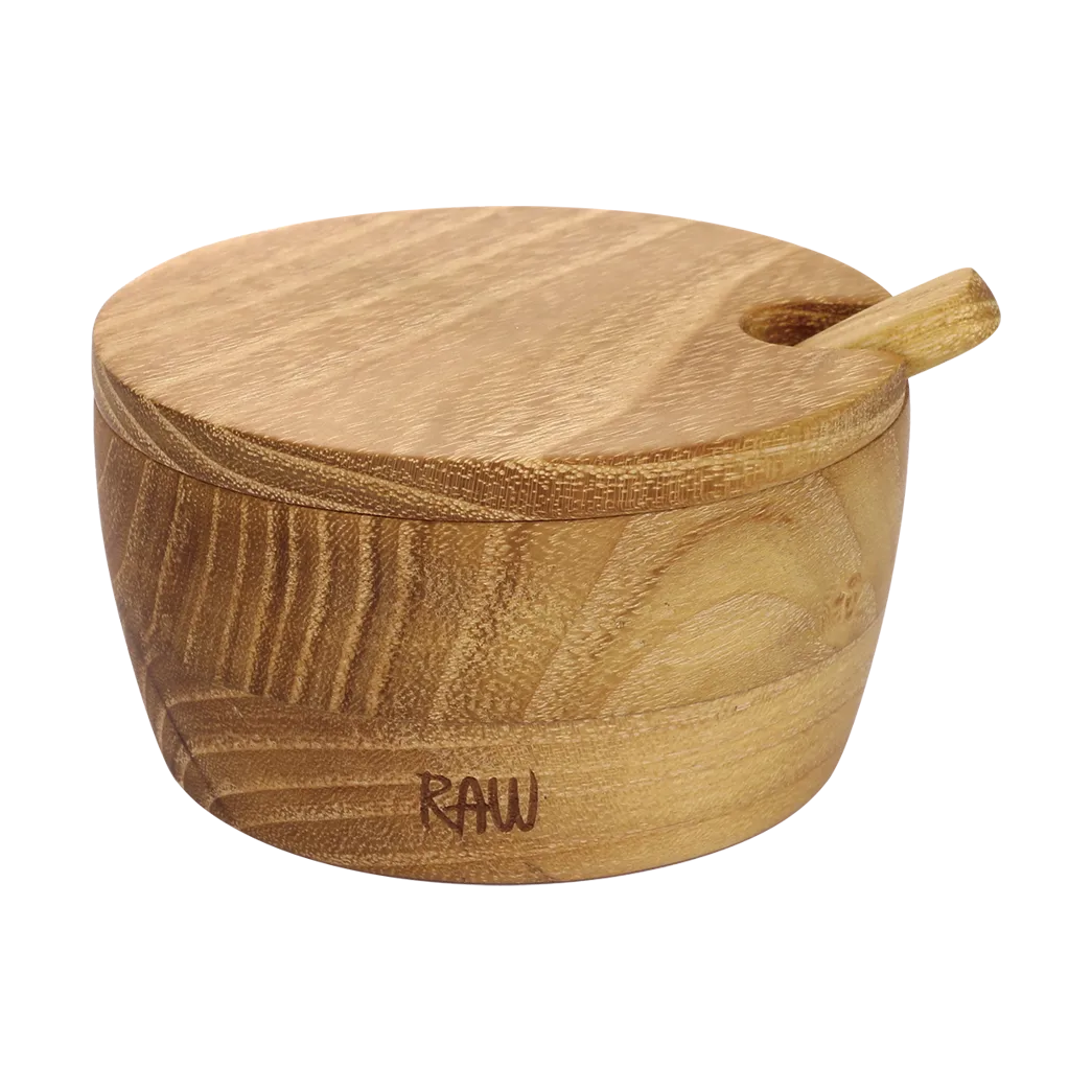 Raw saltskål inkl. skje og lokk, Teak Aida